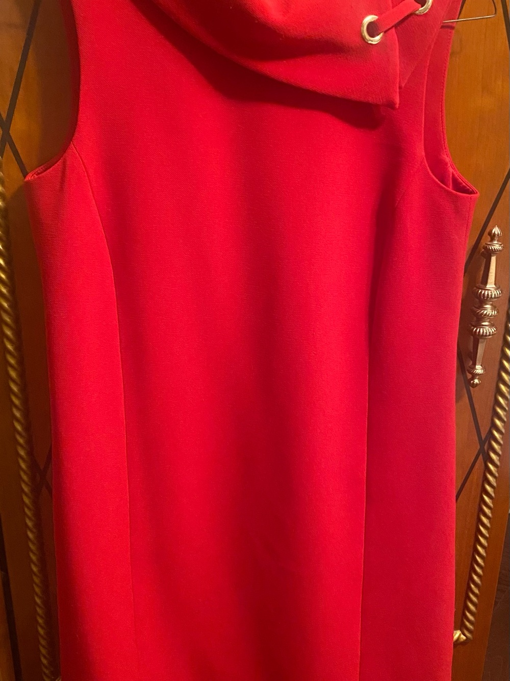 Alex Marie Red Sleeveless Shift Dress with Grommet Accent